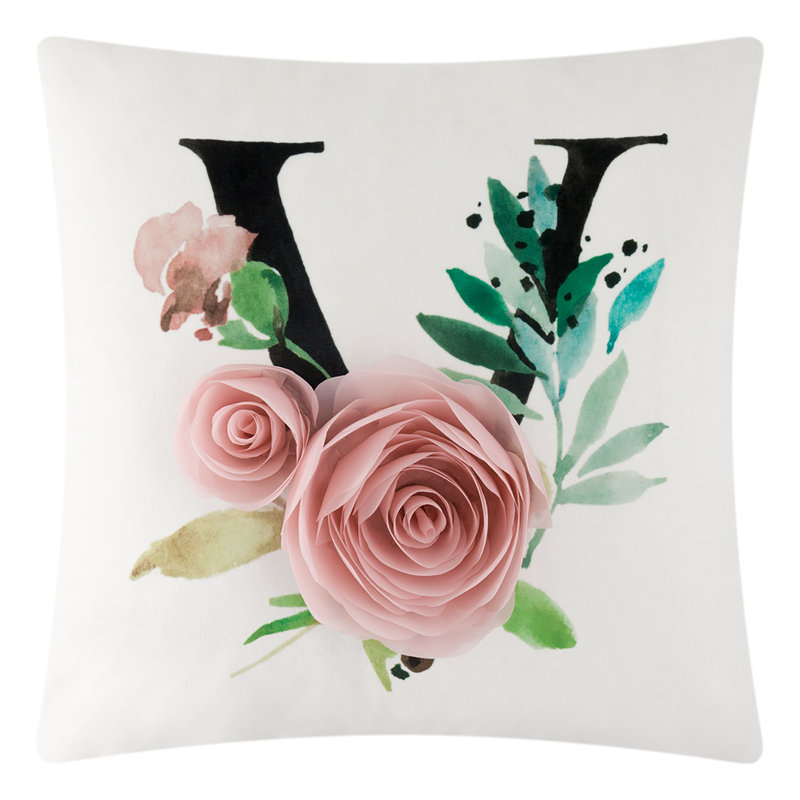  Housse de coussin en velours appliqué