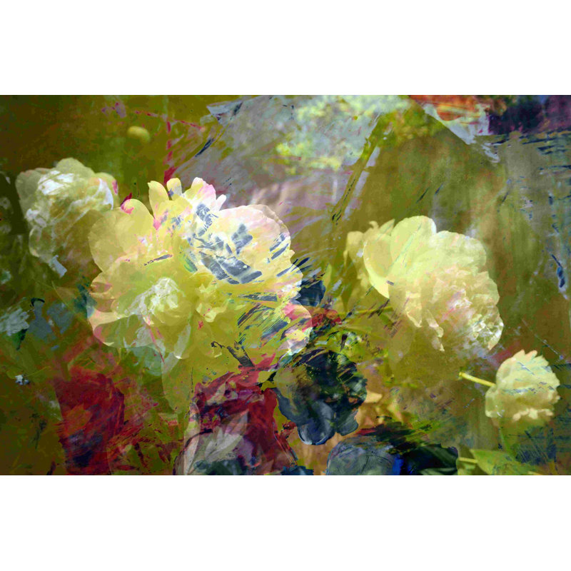 Jardin abstrait - peinture sur toile tendue, H 8 po x l 12 po