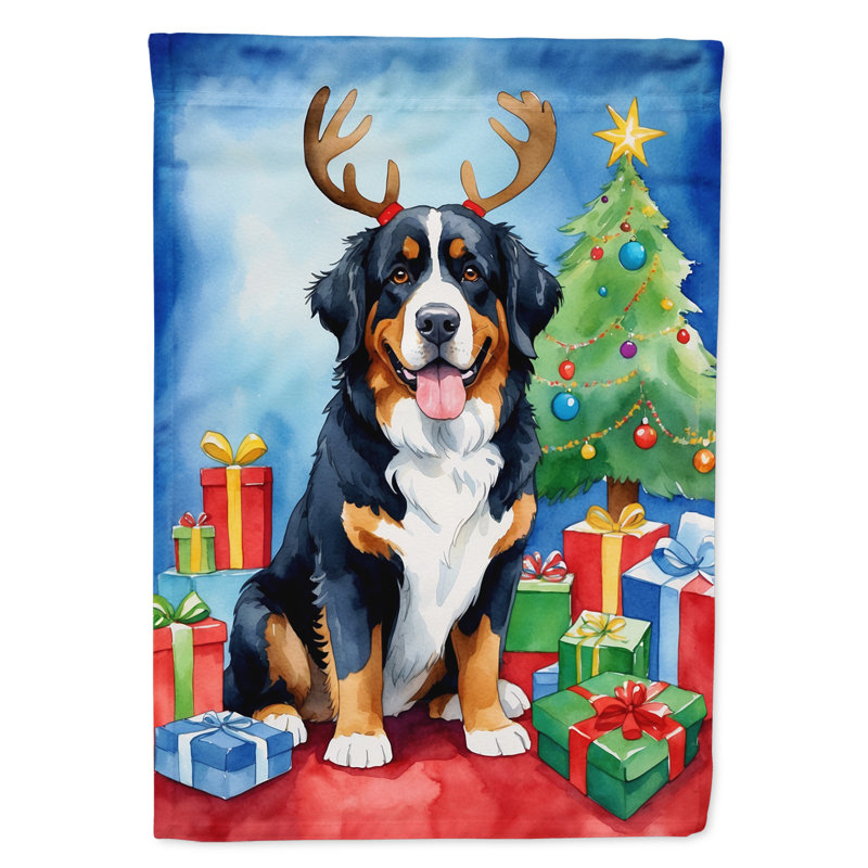 Drapeau de Noël renne de jardin, Bouvier bernois