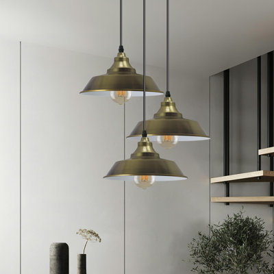 3 - Light Satin Nickel Cone Pendant