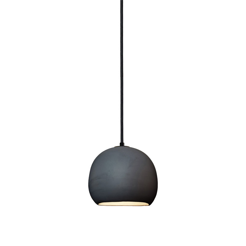 Luminaire suspendu 1 lumière, Noir, Noir mat, H 100 po x l 5 po x P 5 po