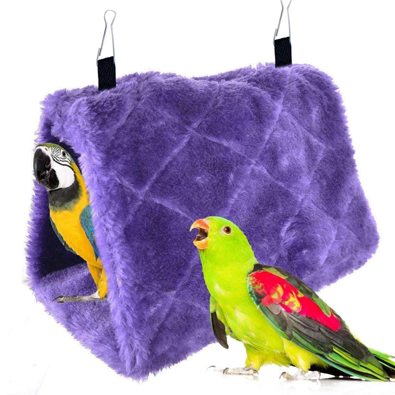 Maison de nid d'oiseaux d'hiver en peluche, Mauve