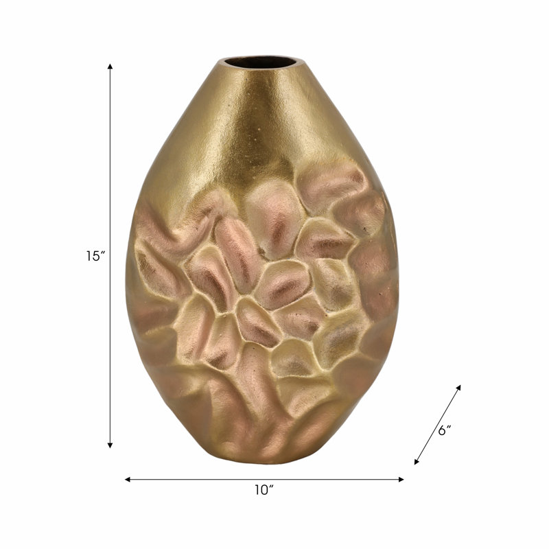Mercer41 15" Cartwright Hammered Vase, Bronze