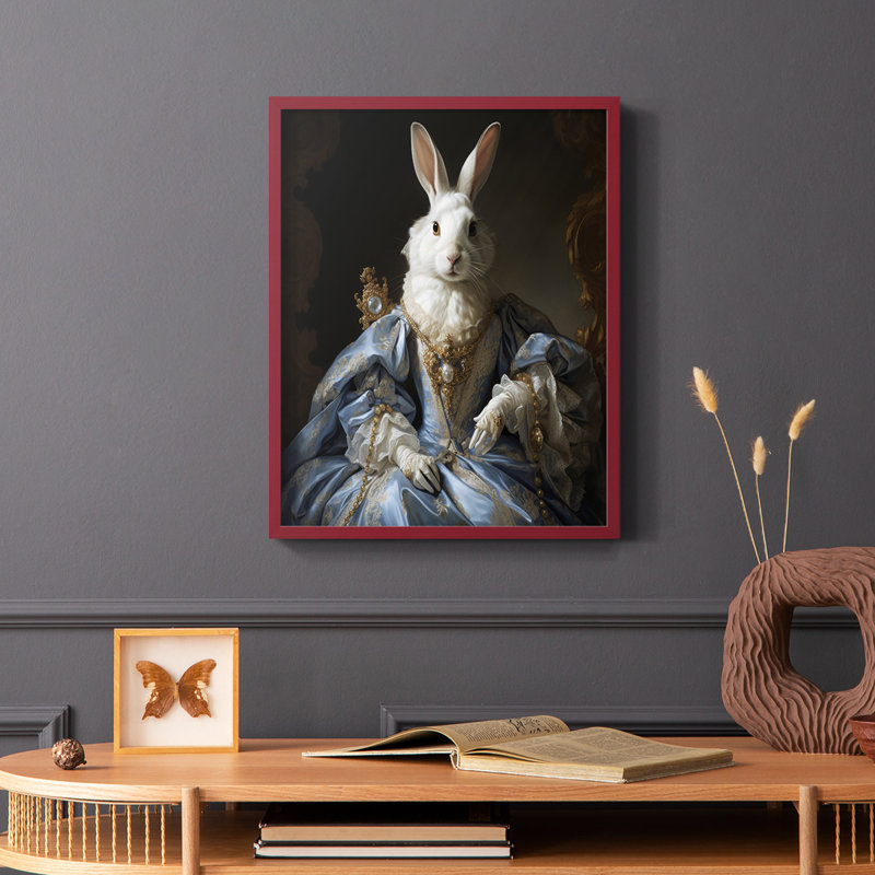ANIMALS Series CL XXXIV - reproduction encadrée de qualité supérieure - prête à être accrochée - aucun clou requis, Rouge