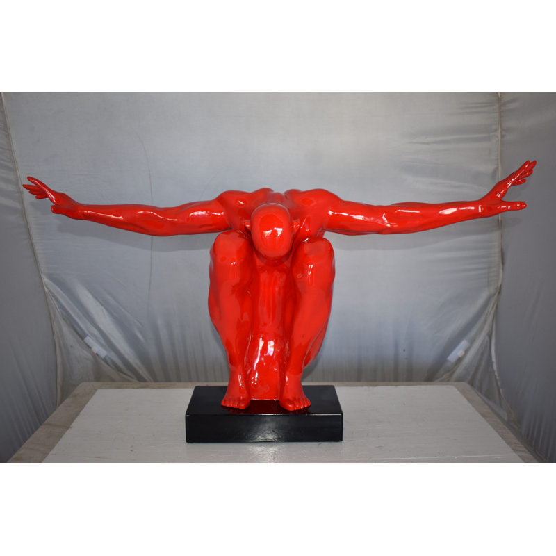 Body Builder Statue, Red