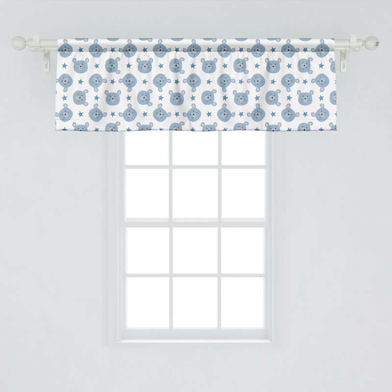 Ensemble de 2 cantonnières et formes étoilées bleu ardoise Ambesonne, L 54 po x L 12 po