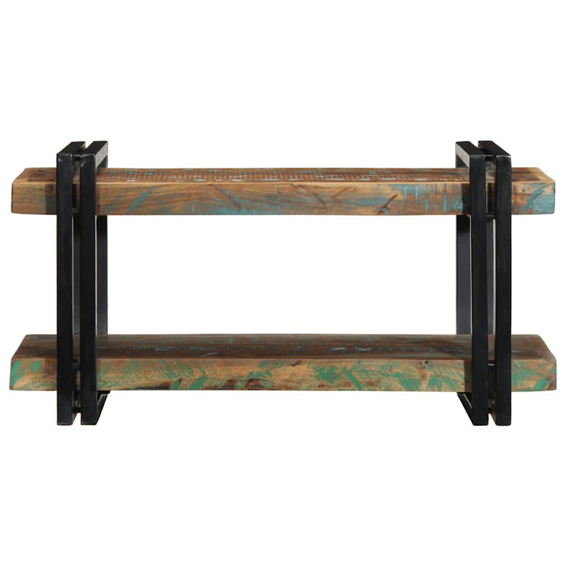 Solid Wood H Media Shelves, Multicolour, 35cm H x 70cm W x 33cm D