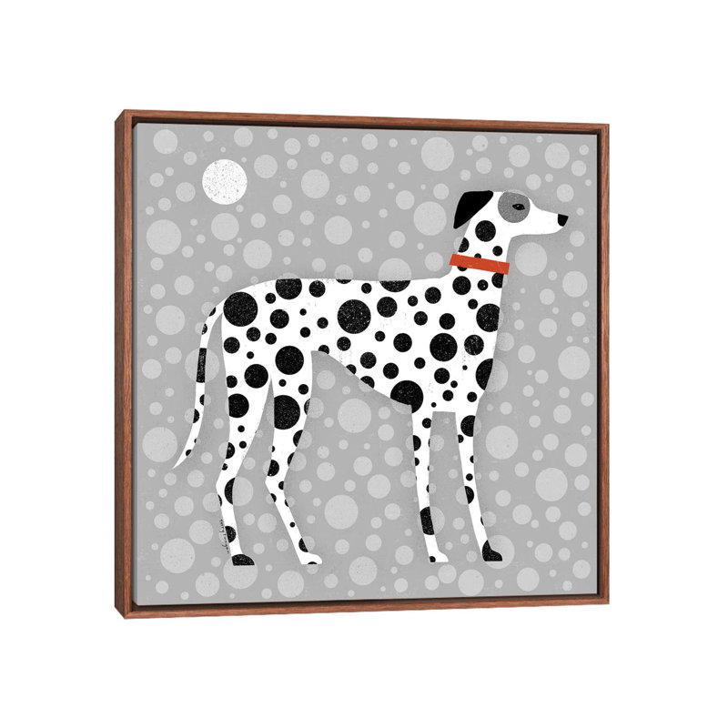 Dalmatien par Terry Runyan - impression, Toile avec cadre brun, Pas de tapis, H 18 po x l 18 po x 1,5 po