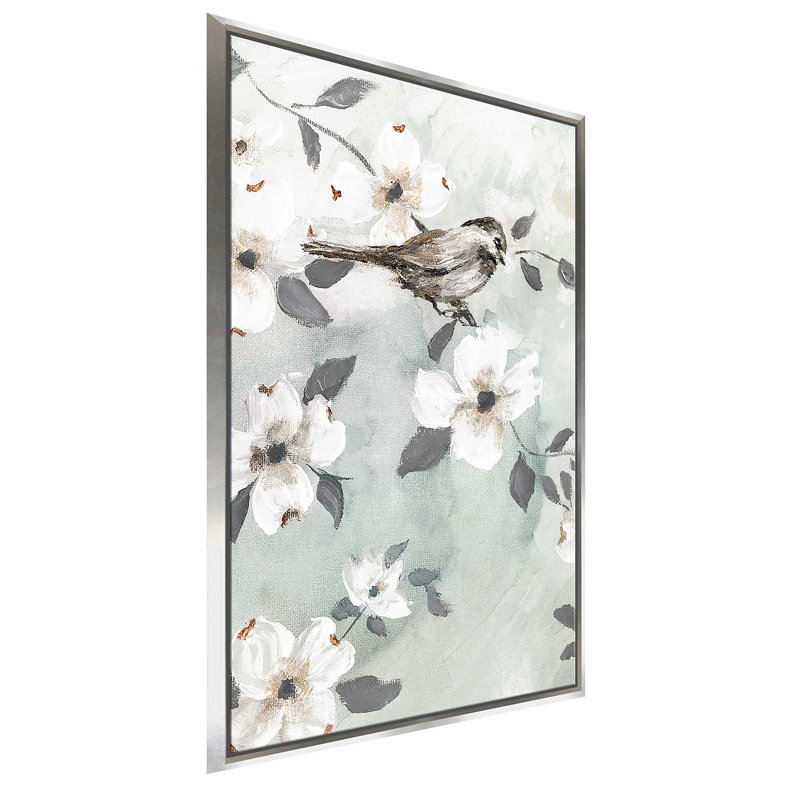 " Spring Solo Serenade II " by Nan Painting Print, 21.5" W x 33.5" H, Silver Framed