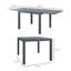 Table de salle à manger extensible pour l'extérieur, table de patio à cadre en aluminium de 41 à 83 po avec plateau en acier effet bois, table de patio extensible rectangulaire pour 6 à 8 personnes, gris foncé
