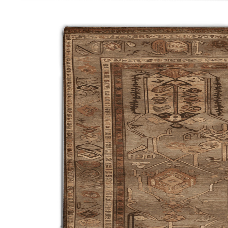 Tapis turc intérieur et extérieur brun, Rectangulaire 2 pi x 3 pi