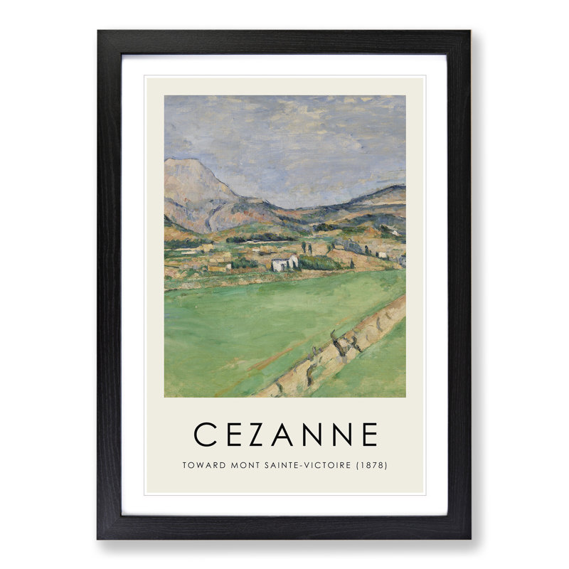 Toward Mont Sainte Victoire by Paul Cezanne - Picture Frame Painting, Black Framed, 65cm H x 48cm W x 2cm D