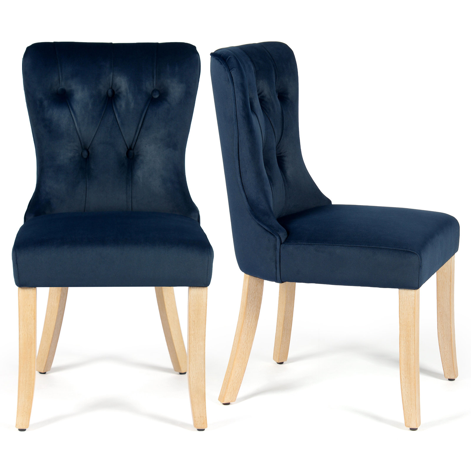 Robbie Dining Chair, Navy Blue Velvet