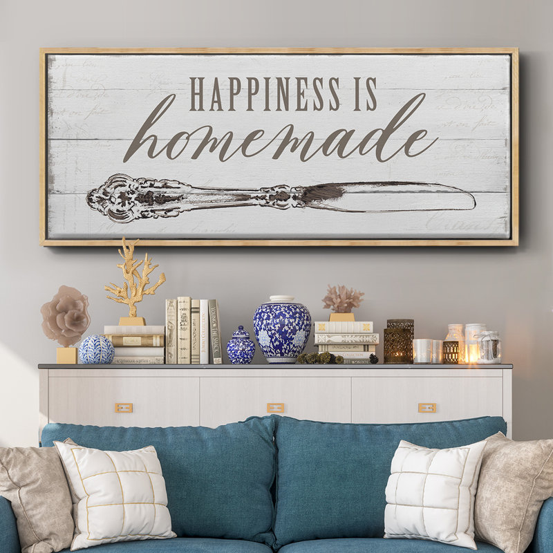 Le bonheur est fait maison - toile encadrée, H 24 po x l 60 po