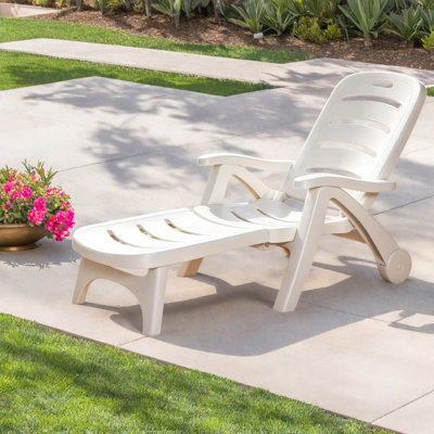 Chaises longues de patio portatives, chaise de piscine moderne réglable en polypropylène