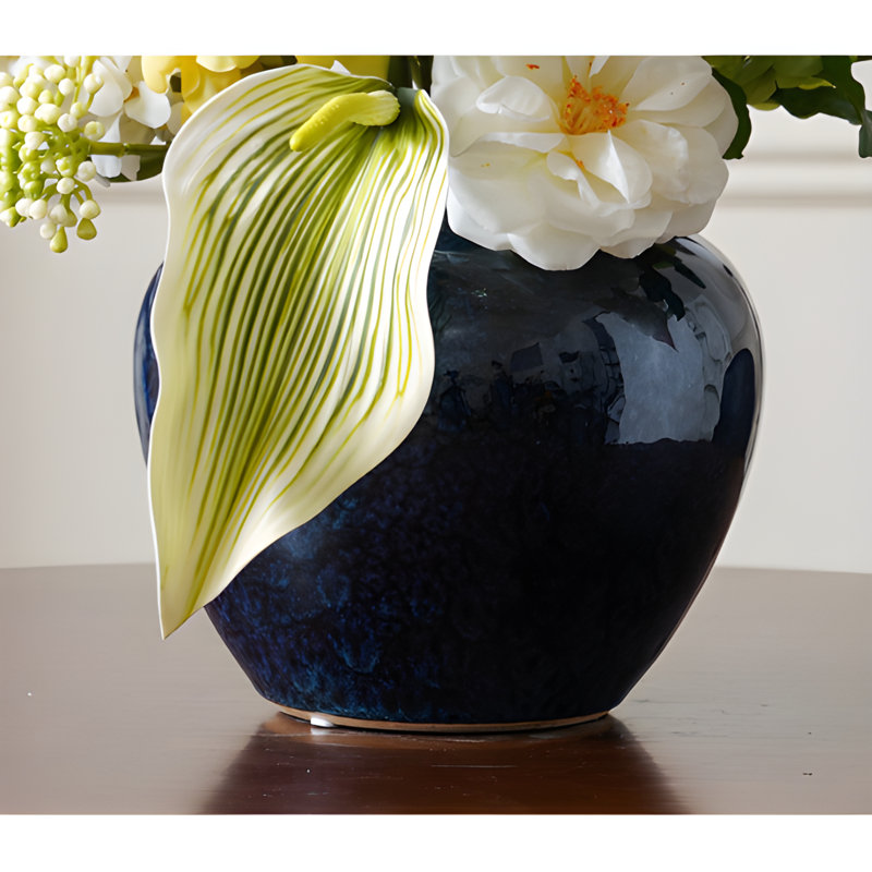 Ornements de fleurs simulées, Bleu
