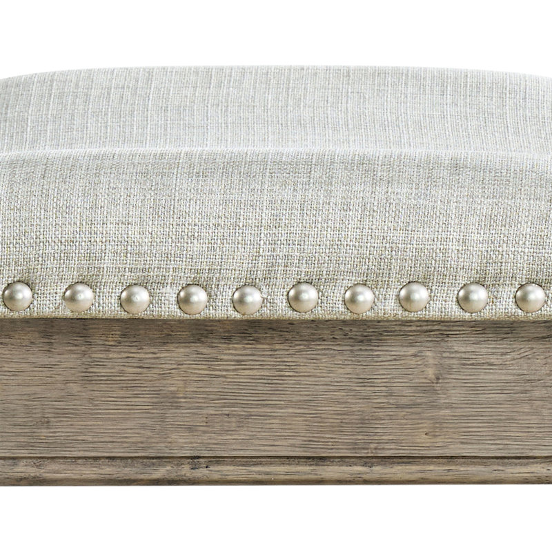 Parker Backless Saddle Kitchen Counter Stool, Oak, Grey Upholstery, Grey/Reclaimed Oak
