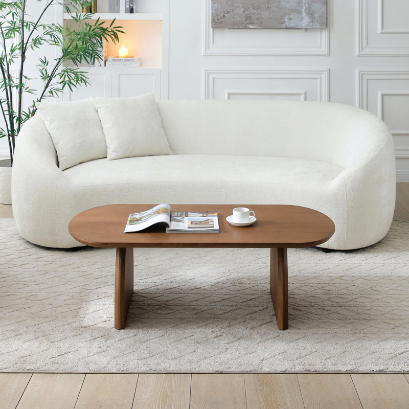 Table basse moderne, minimaliste moderne, pieds incurvés, matériau, sécuritaire pour les personnes âgées