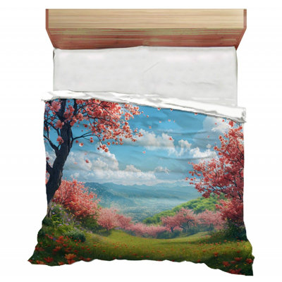 Blossom Trees Landscape Polyester / Microfiber Floral Comforter
