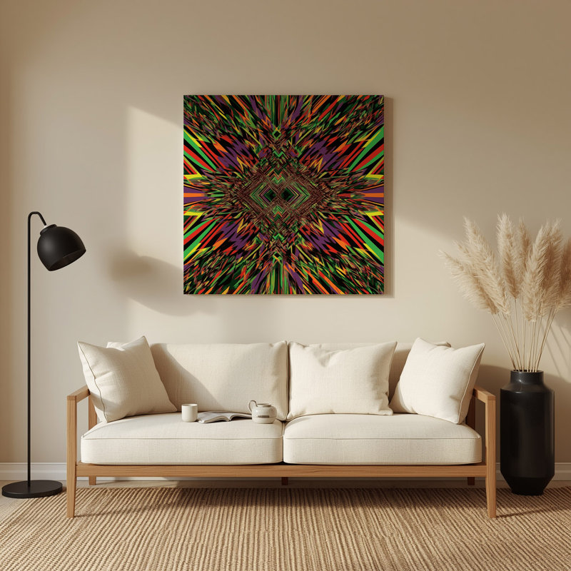 Op Art 45 Brown Metal Wall Art, 192" H x 192" W x 0.05" D