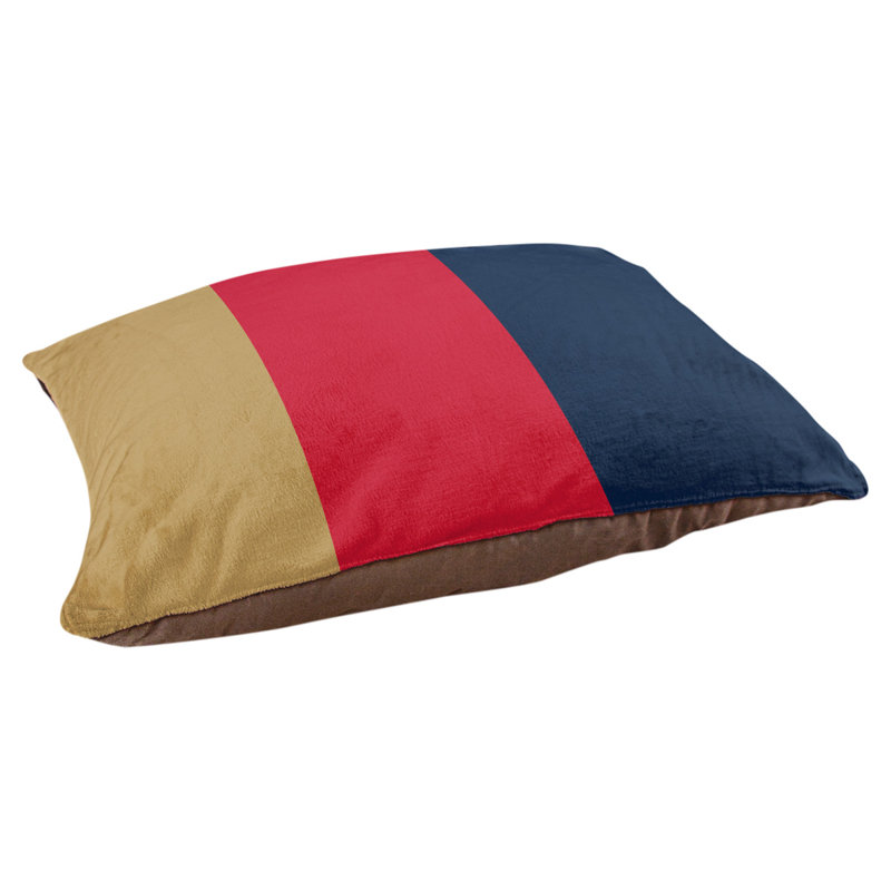 Coussin pour chien hockey Las Vegas, Petit (l 28 po x P 18 po x H 9,5 po), Doré / rouge / bleu