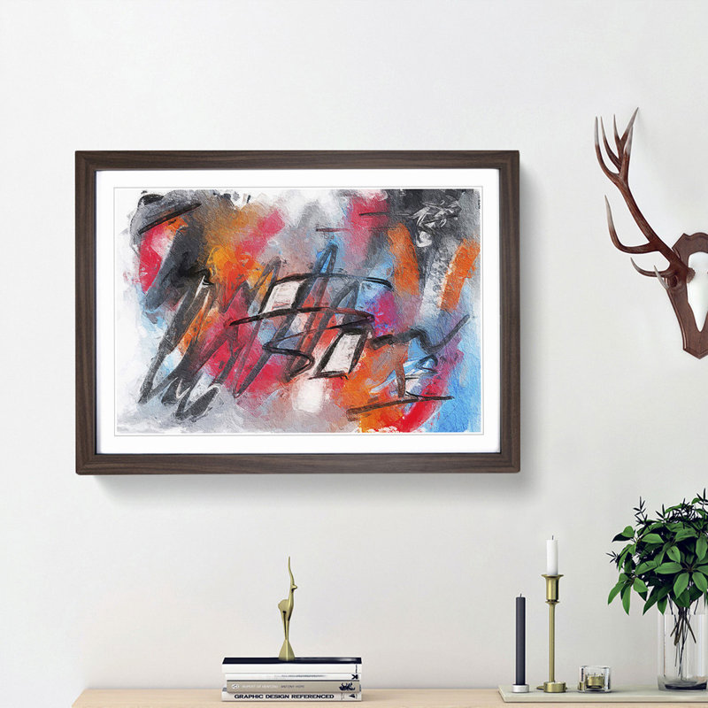 Abstract Vol.295 by S.Johnson - Framed Print, 45cm H x 63cm W x 2cm D, Walnut Framed