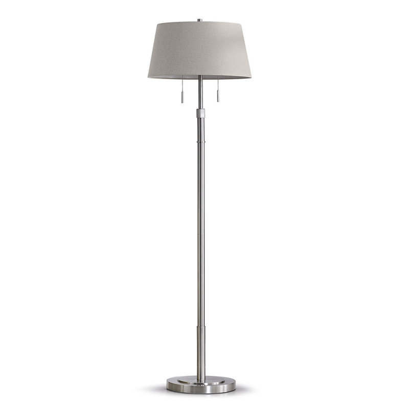 Lampe sur pied 67 po Maraman, Beige, Nickel brossé