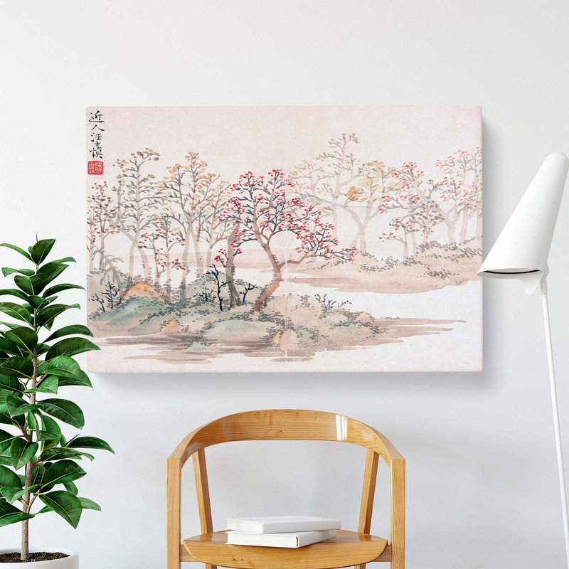 Floral Landscape - Wrapped Canvas Painting, 76 cm H x 50 cm W