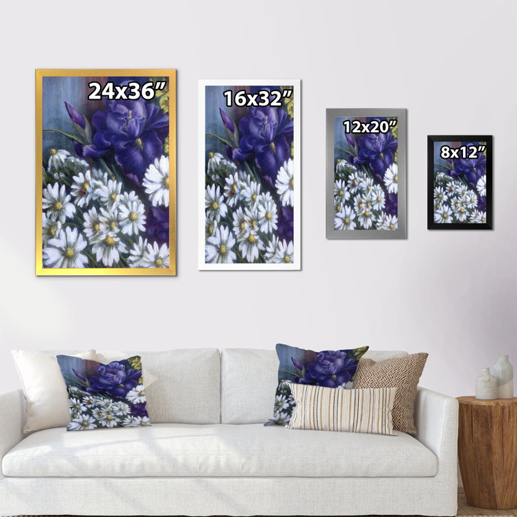 August Grove® White And Purple Iris Daisies Blooming 