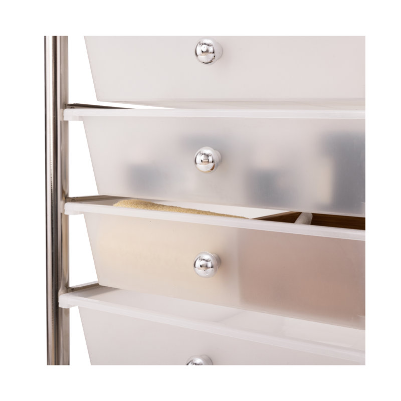 10 Drawer Storage Organizer Cart, Frosted White