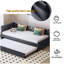 Upholstered Daybed With Backrest, L-Shaped Pull Out Sofabed Single Bed Frame With Slats, Velvet Sofa Bed For Living Room, Bedroom, 90X200cm, (No Mattress)-187737980