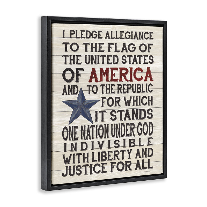 «Pledge of Allegiance» par Jo Moulton, Cadre flottant noir de jais, H 31 po x l 25 po