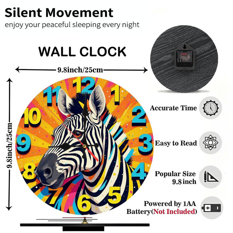 Horloge murale zébrée