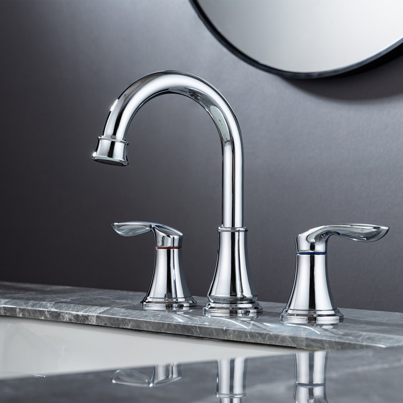 Widespread 2-handle Bathroom Faucet with Drain Assembly, Polished Bronze