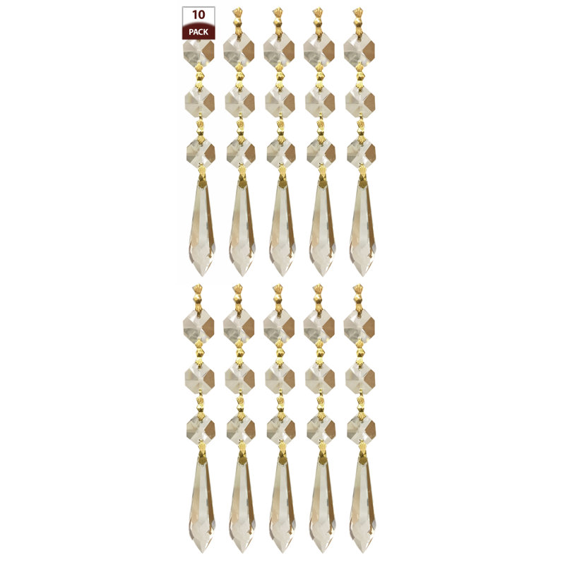 Abat-jour cloche en verre transparent, Trois perles