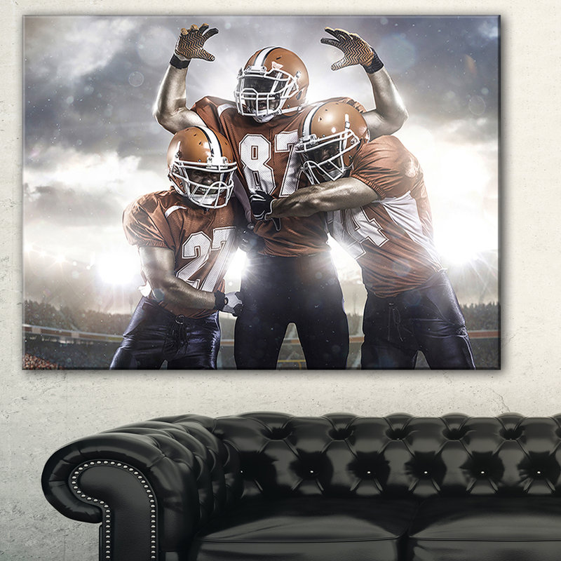 «American Footballer in Action», impression sur toile, H 20 po x l 20 po x P 1 po