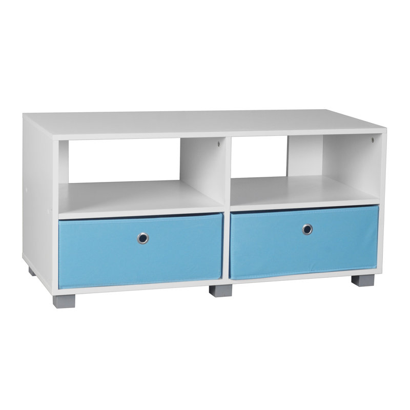 Unfinished TV Stand for TVs up to 43", White/Blue