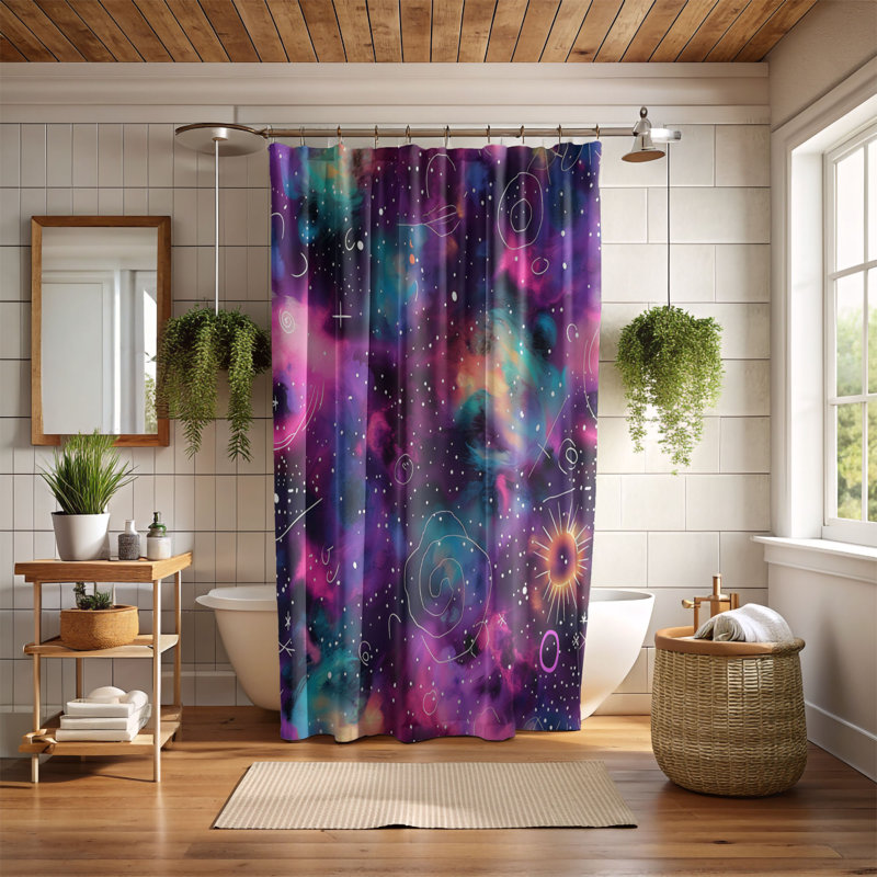 Rideau de douche Galactic Glow - Premium, H 74 po x l 71 po