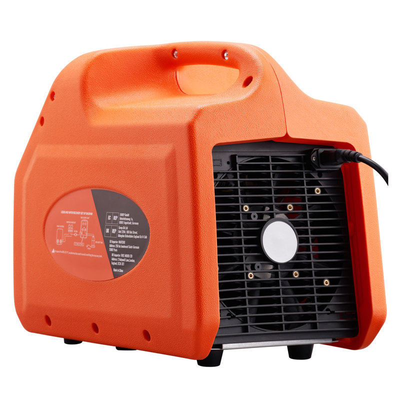 Machine de récupération de fluide frigorigène à double cylindre de 1 HP - Outil de service de climatisation portable pour la vapeur et le liquide R134A, R410A, R22 avec protection haute pression et fonction de purge autonettoyante