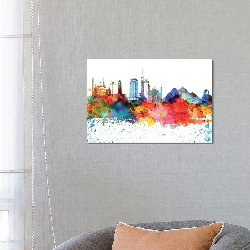 Cairo Skyline - Wrapped Canvas Painting, 66.04 cm H x 45.72 cm W x 3.175 cm D