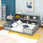 Wooden Floor Bed With Full-Length Shelves-2132421642-2132421640