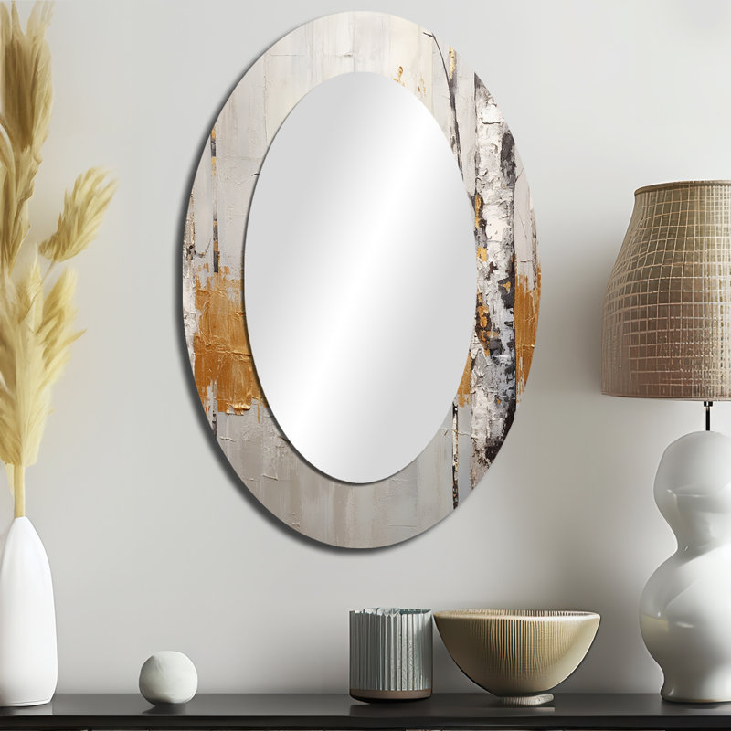 Décoration murale miroir d'arbre en arbre Whispers Of Grey III - Doré, 36 po x 24 po