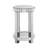 Mirror round table, 2-layer modern small sofa table with storage space, silver decorative table