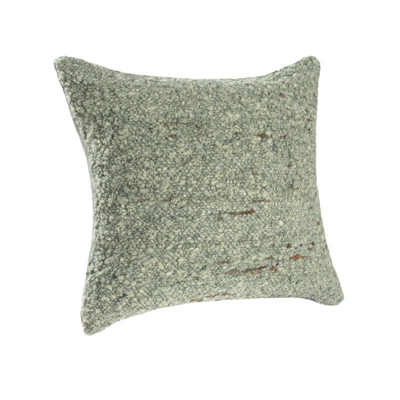 Coussin Farmhouse, polyester, Vert / beige abstrait