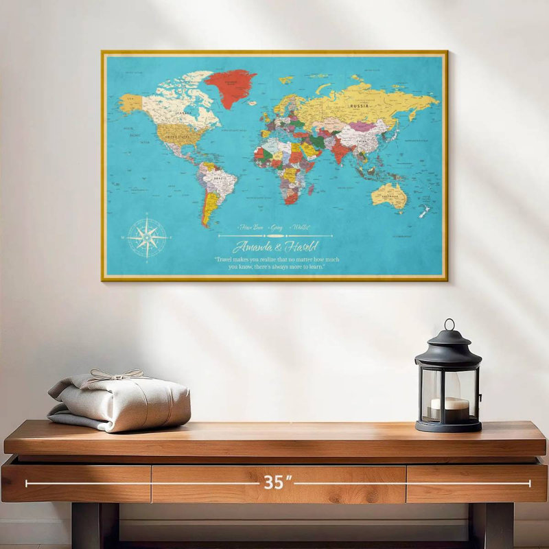 Carte du monde personnalisée «Apprendre, je pousse», H 16 po x l 24 po, Oui