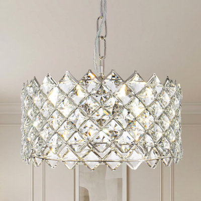 4 Lights Chandeliers for Dining Room, Ceiling Light with K9 Crystal Shade