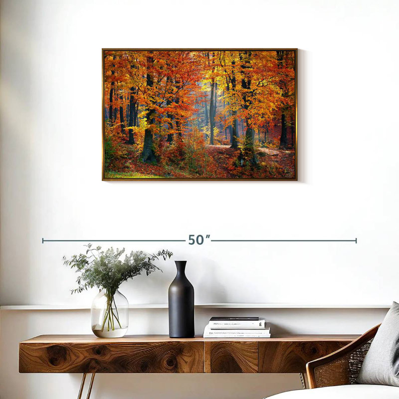 Arbres d'automne, Cadre flottant doré, 31 po x 21 po