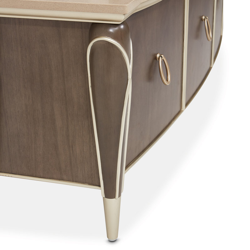 Villa Cherie Media Cabinet, Hazelnut/Chardonnay/Ivory