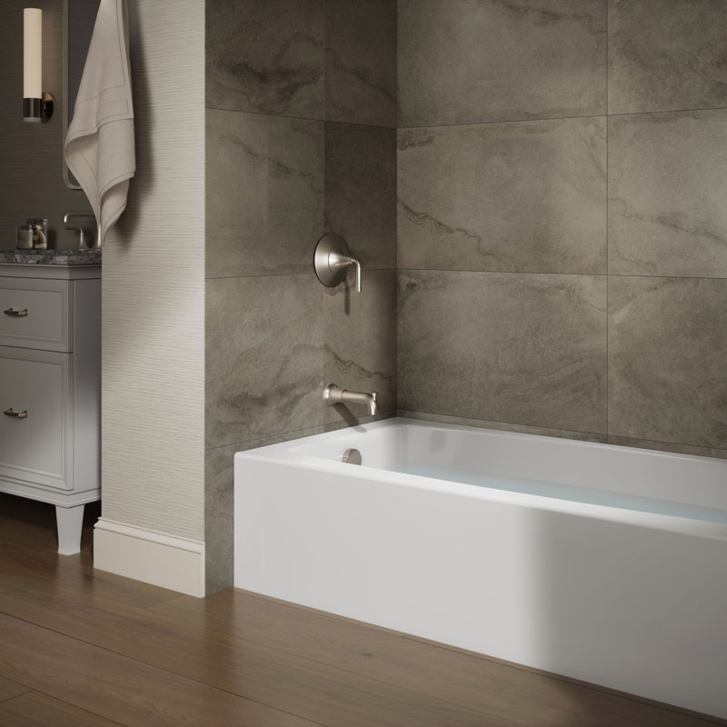 Entity 60" X 30" Alcove Bath with Integral Apron and Integral Flange, Left