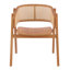 Chaises de salle à manger Mid-Century modernes en bois d'hévéa avec dossier en canne et accoudoirs-125186797